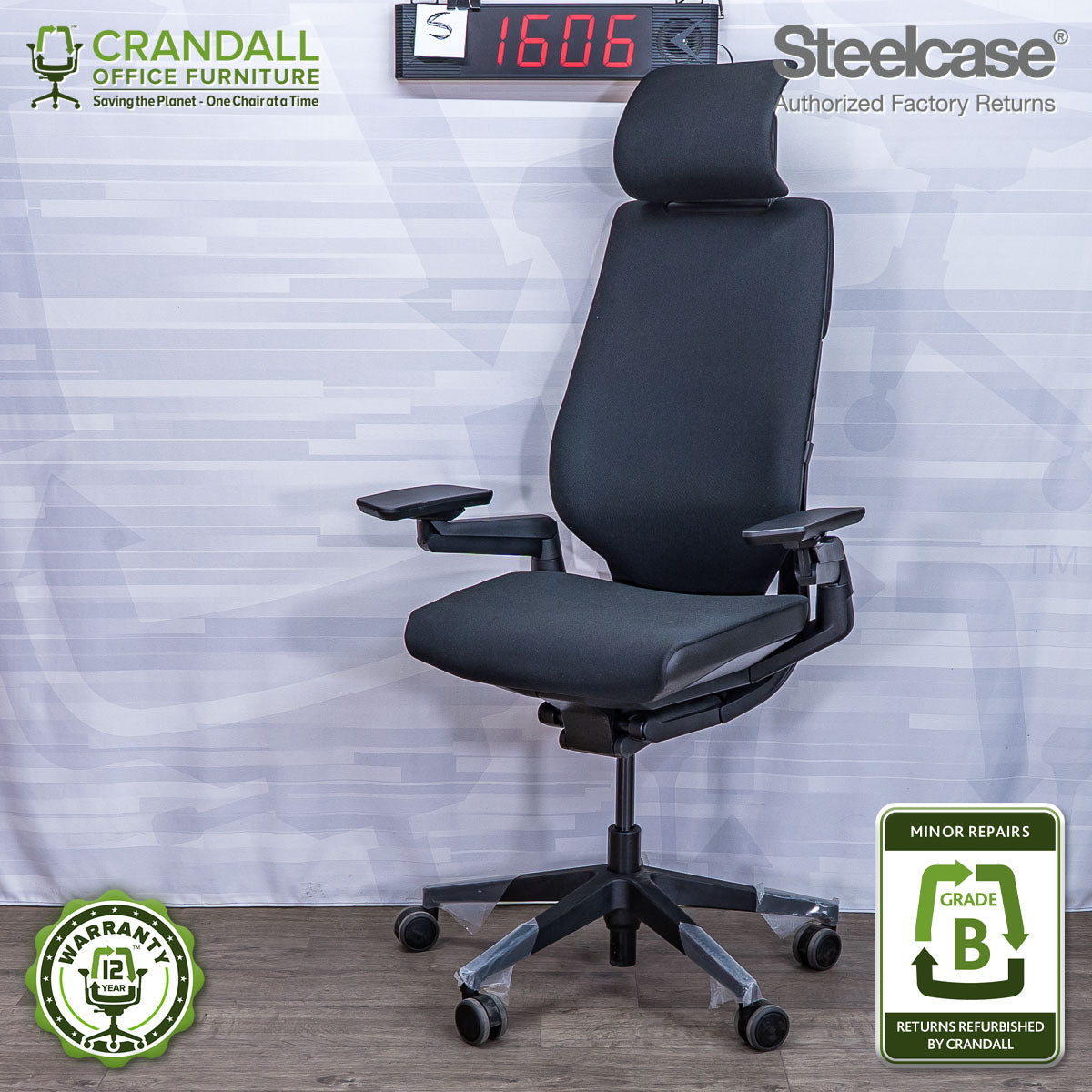 S-1606 - Steelcase Gesture with Headrest - Grade B