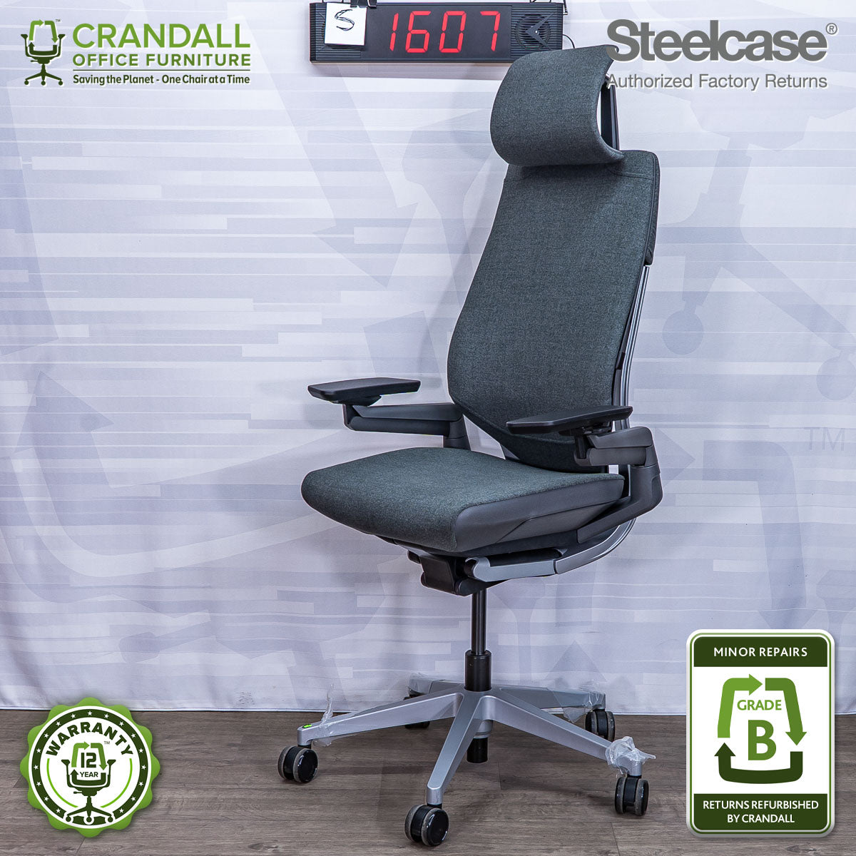 S-1607 - Steelcase Gesture with Headrest - Grade B