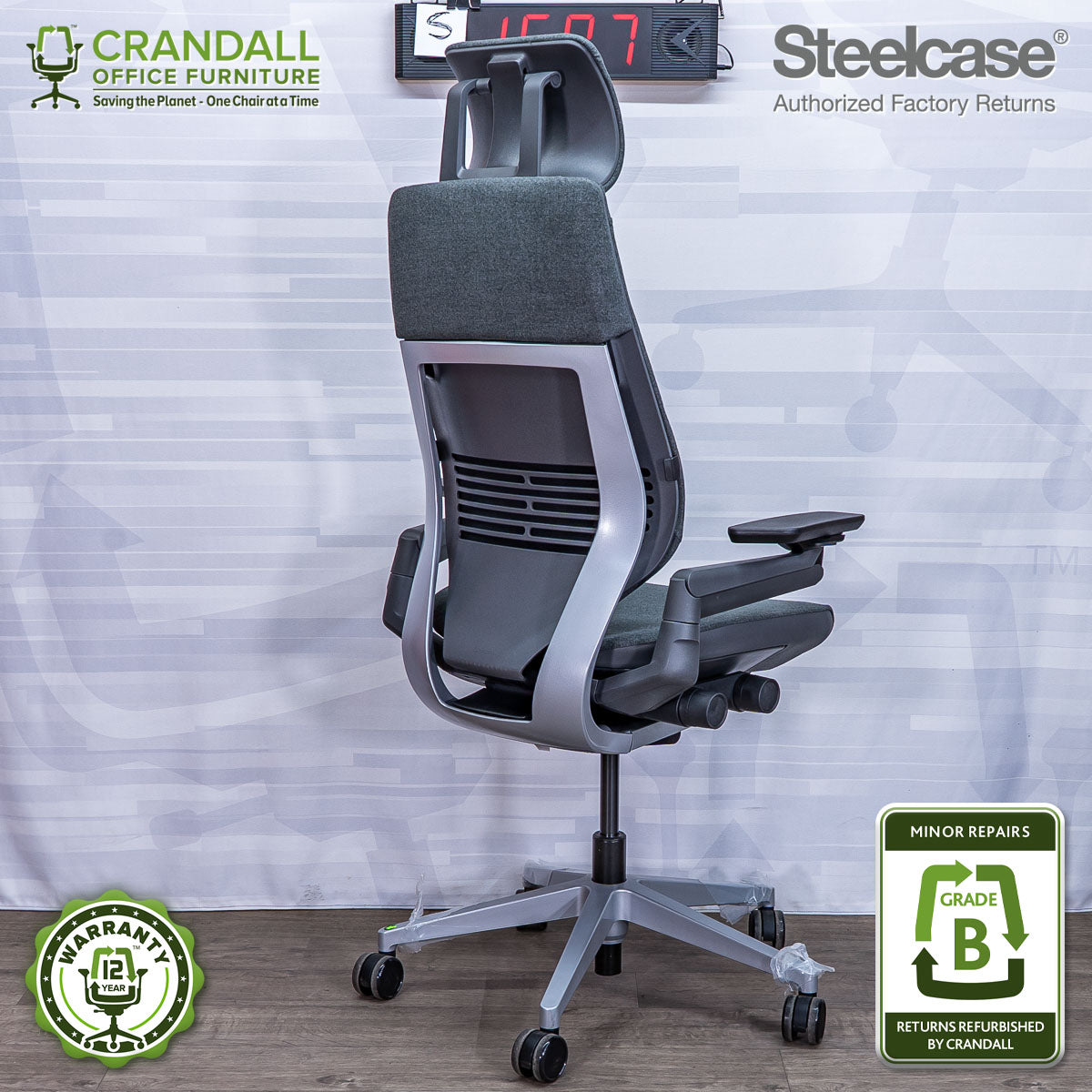 S-1607 - Steelcase Gesture with Headrest - Grade B
