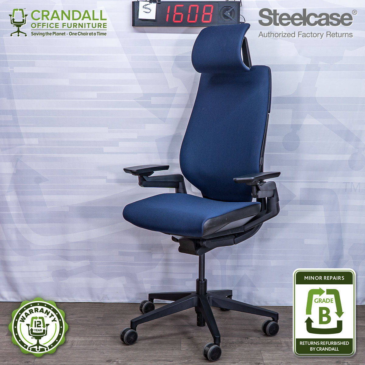 S-1608 - Steelcase Gesture with Headrest - Grade B
