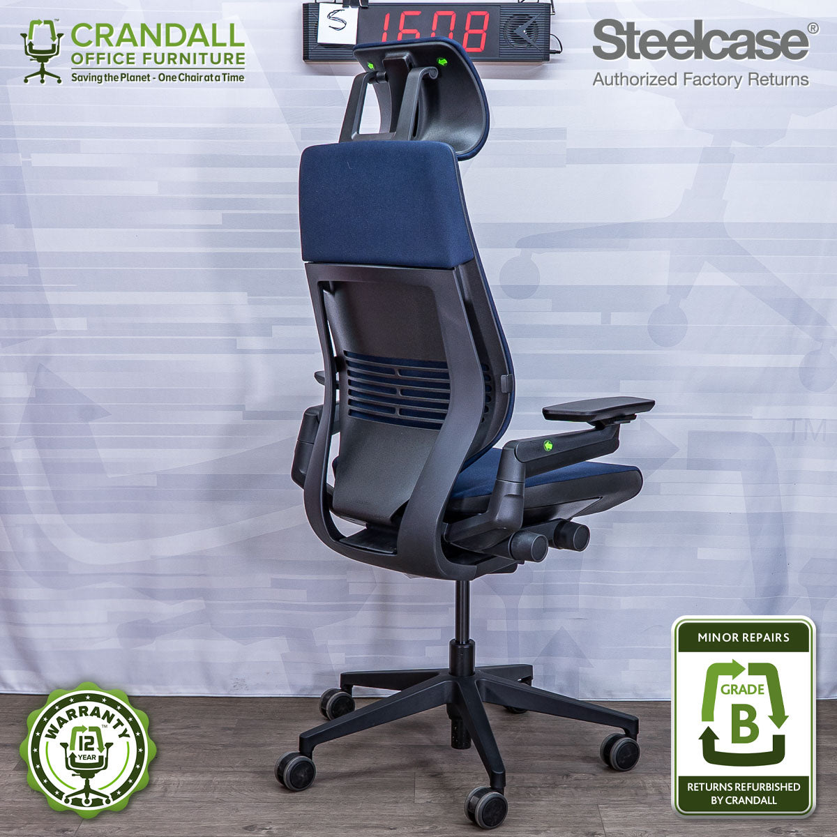 S-1608 - Steelcase Gesture with Headrest - Grade B
