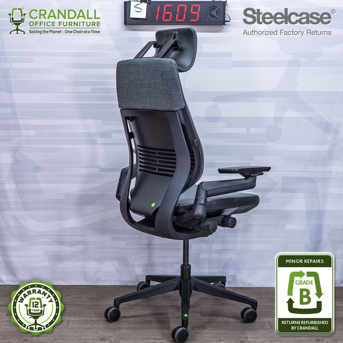 S-1609 - Steelcase Gesture with Headrest - Grade B