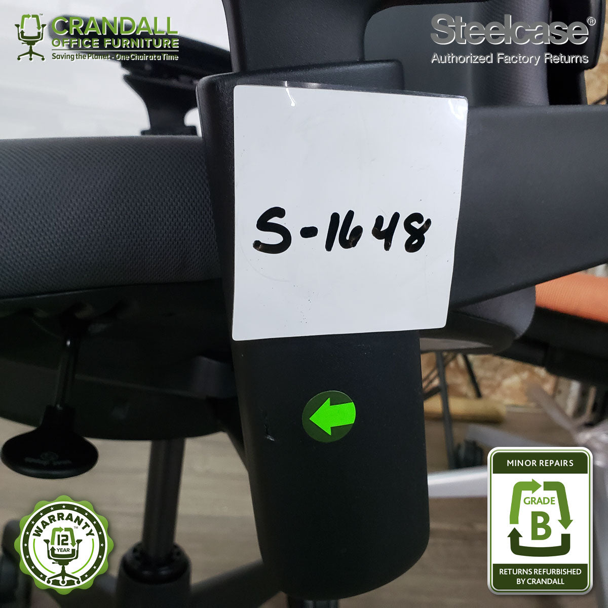 S-1648 - Steelcase V2 Leap - Grade B