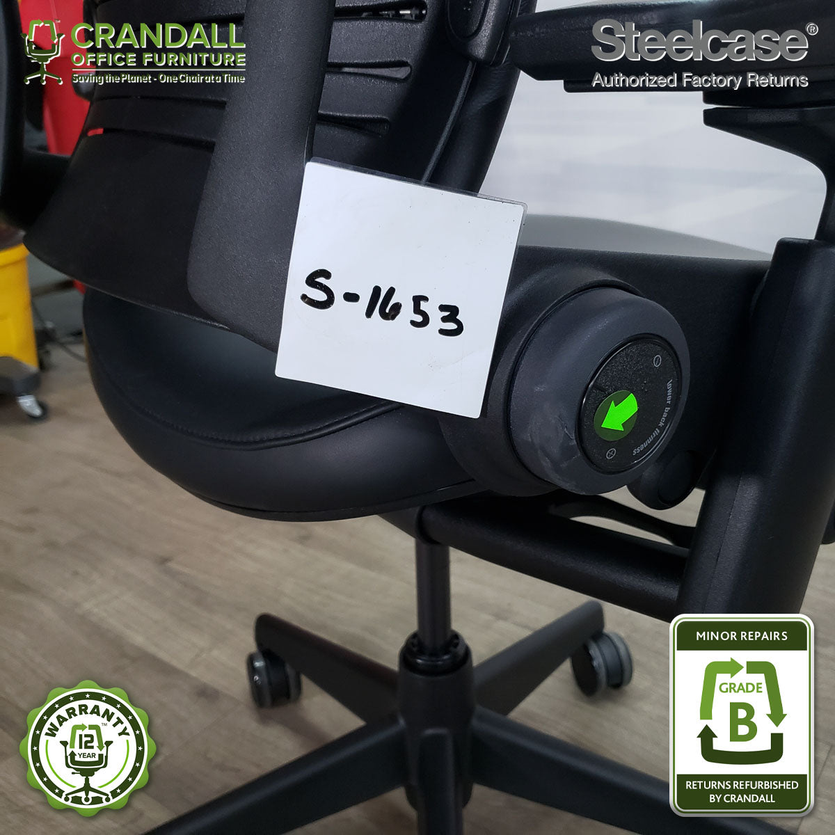 S-1653 - Steelcase V2 Leap - Grade B