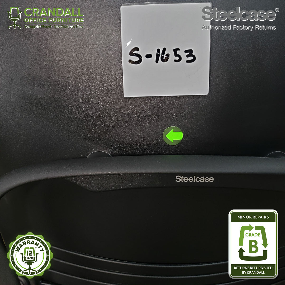 S-1653 - Steelcase V2 Leap - Grade B