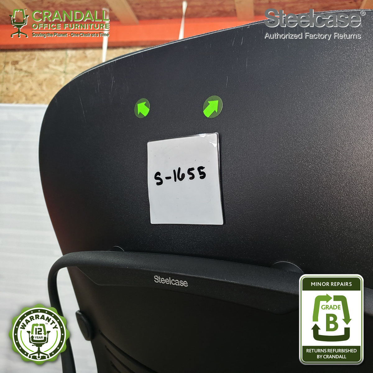 S-1655 - Steelcase V2 Leap - Grade B