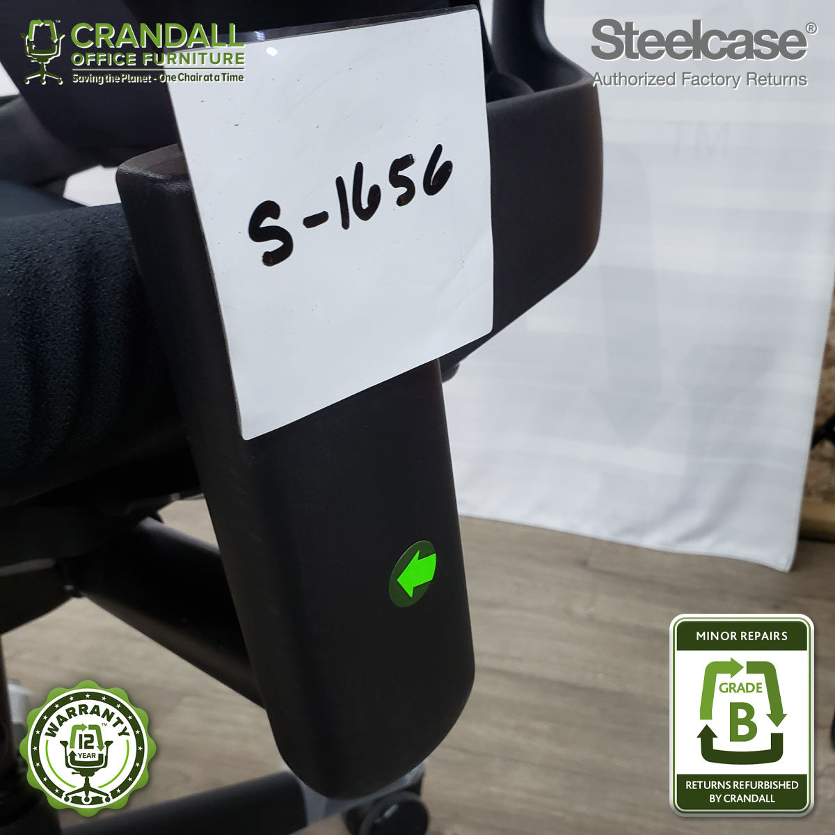 S-1656 - Steelcase V2 Leap - Grade B