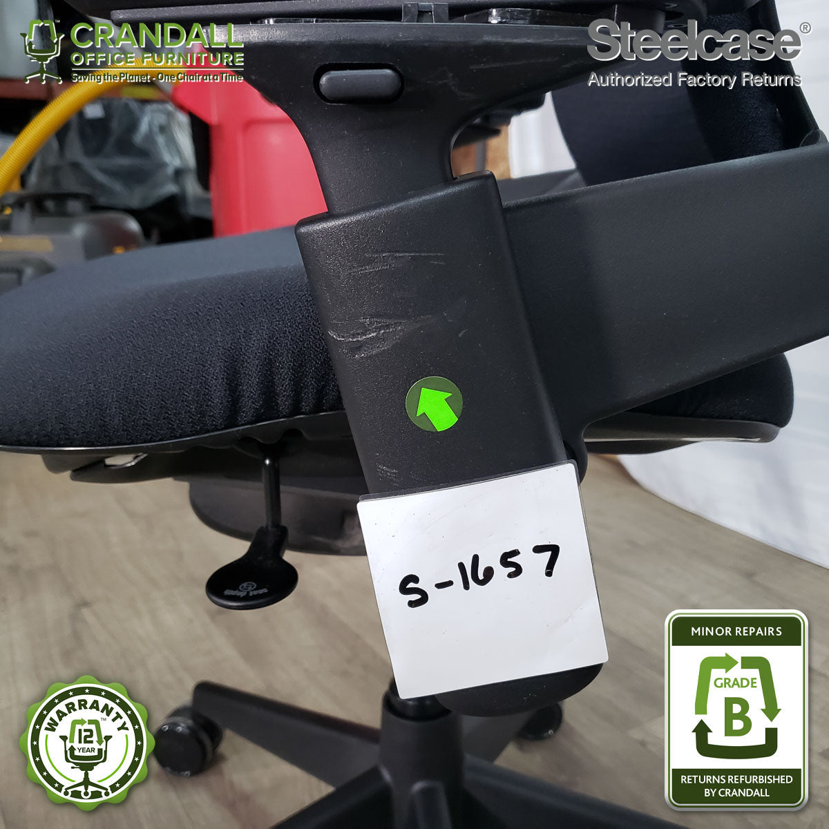 S-1657 - Steelcase V2 Leap - Grade B