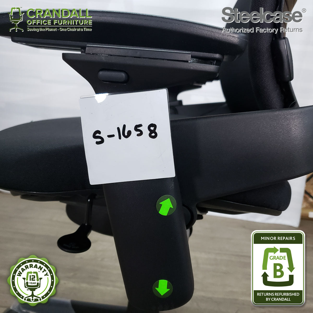 S-1658 - Steelcase V2 Leap - Grade B