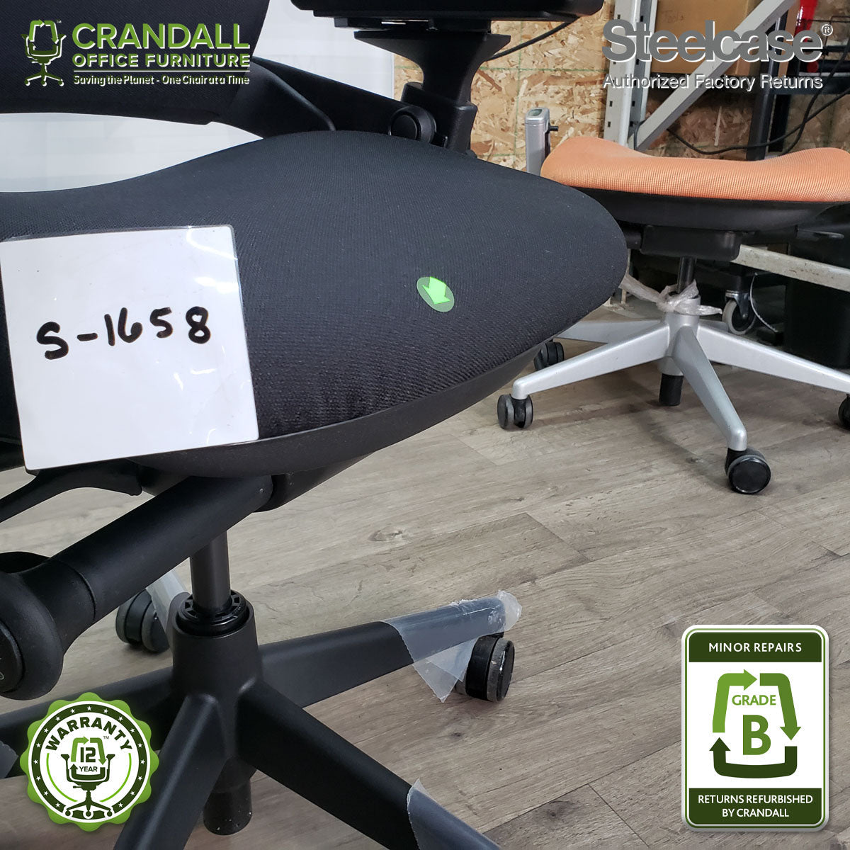 S-1658 - Steelcase V2 Leap - Grade B