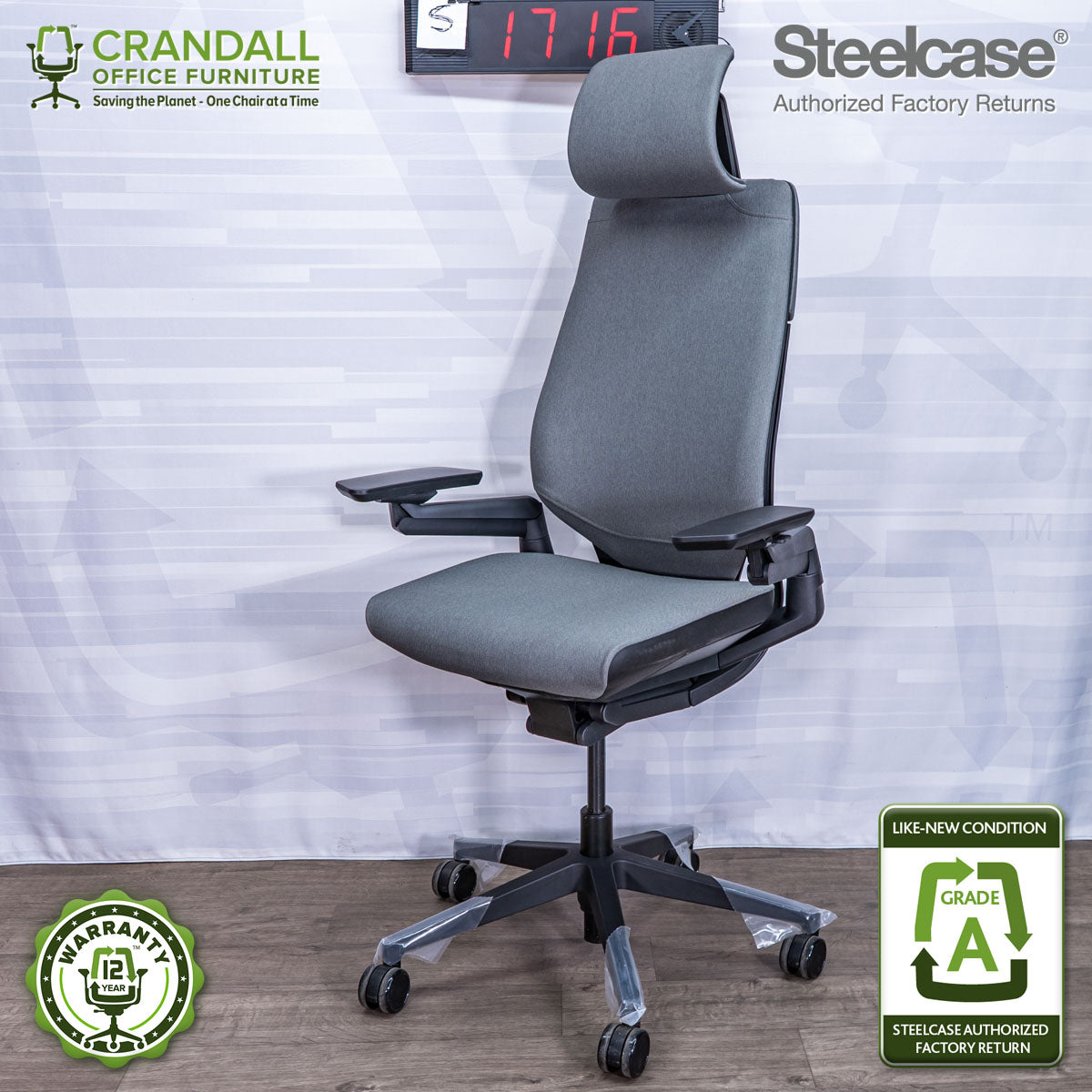 S-1716 - Steelcase Gesture with Headrest - Grade A