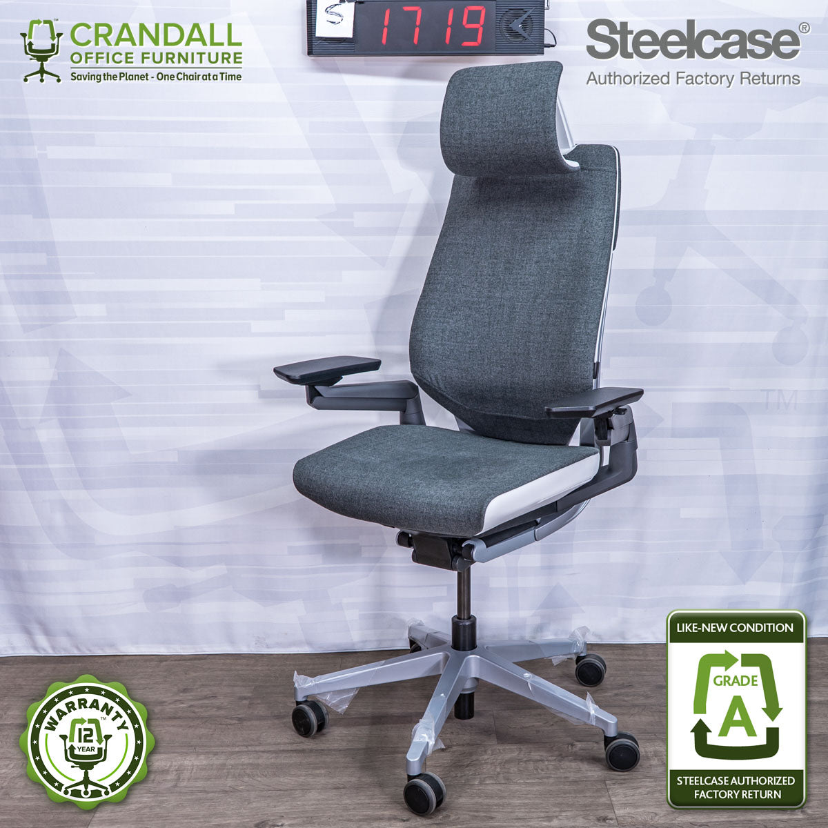 S-1719 - Steelcase Gesture with Headrest - Grade A