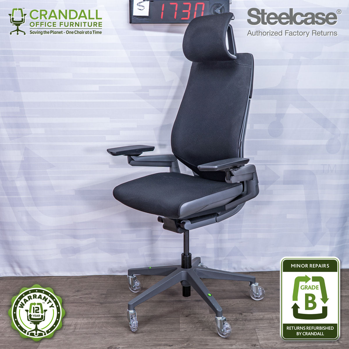 S-1730 - Steelcase Gesture with Headrest - Grade B