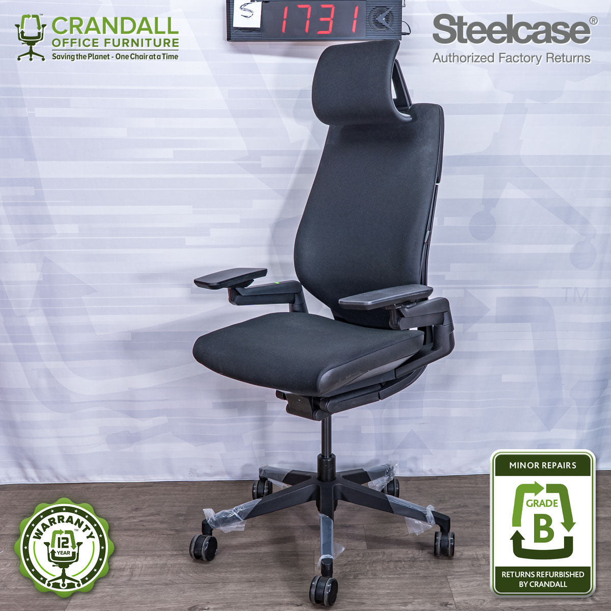 S-1731 - Steelcase Gesture with Headrest - Grade B