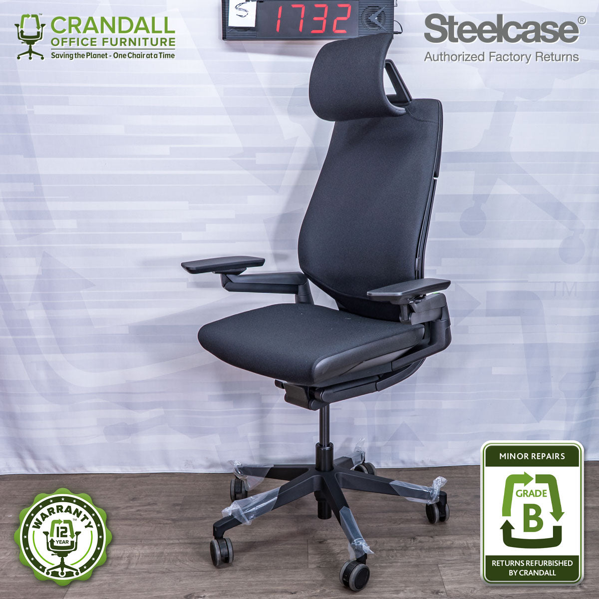 S-1732 - Steelcase Gesture with Headrest - Grade B