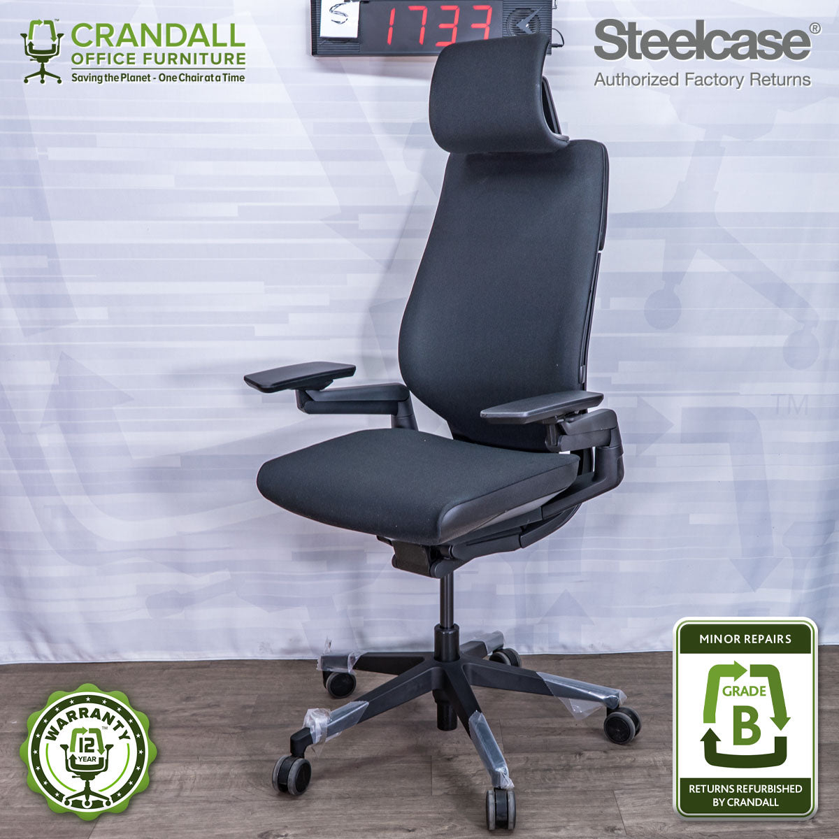 S-1733 - Steelcase Gesture with Headrest - Grade B