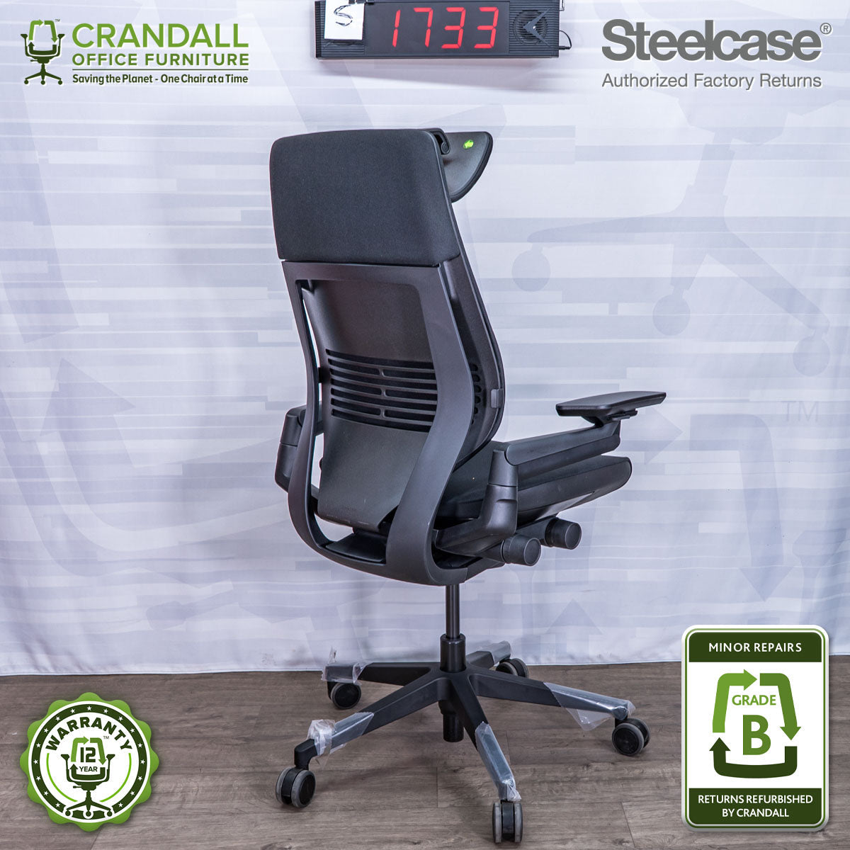 S-1733 - Steelcase Gesture with Headrest - Grade B