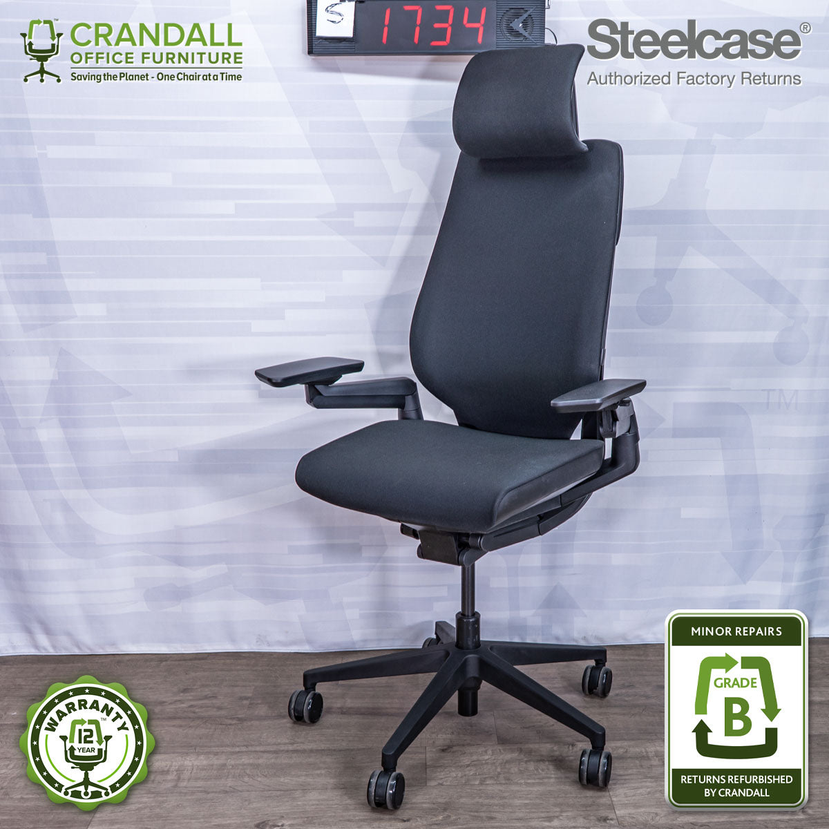 S-1734 - Steelcase Gesture with Headrest - Grade B