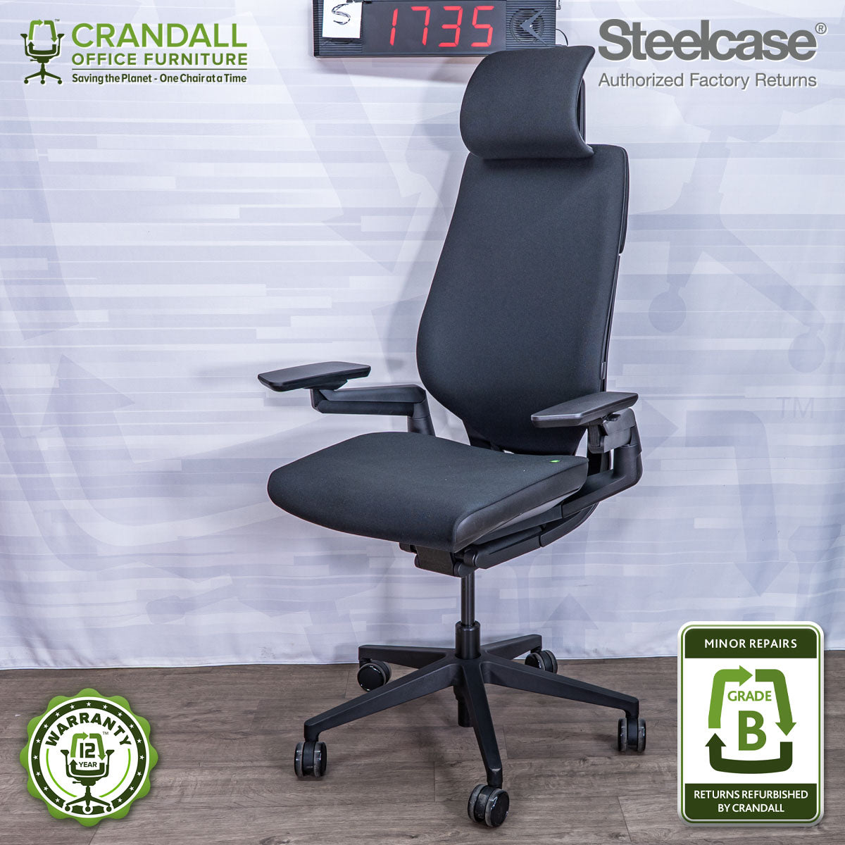 S-1735 - Steelcase Gesture with Headrest - Grade B