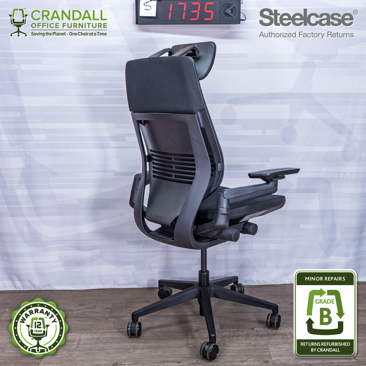 S-1735 - Steelcase Gesture with Headrest - Grade B