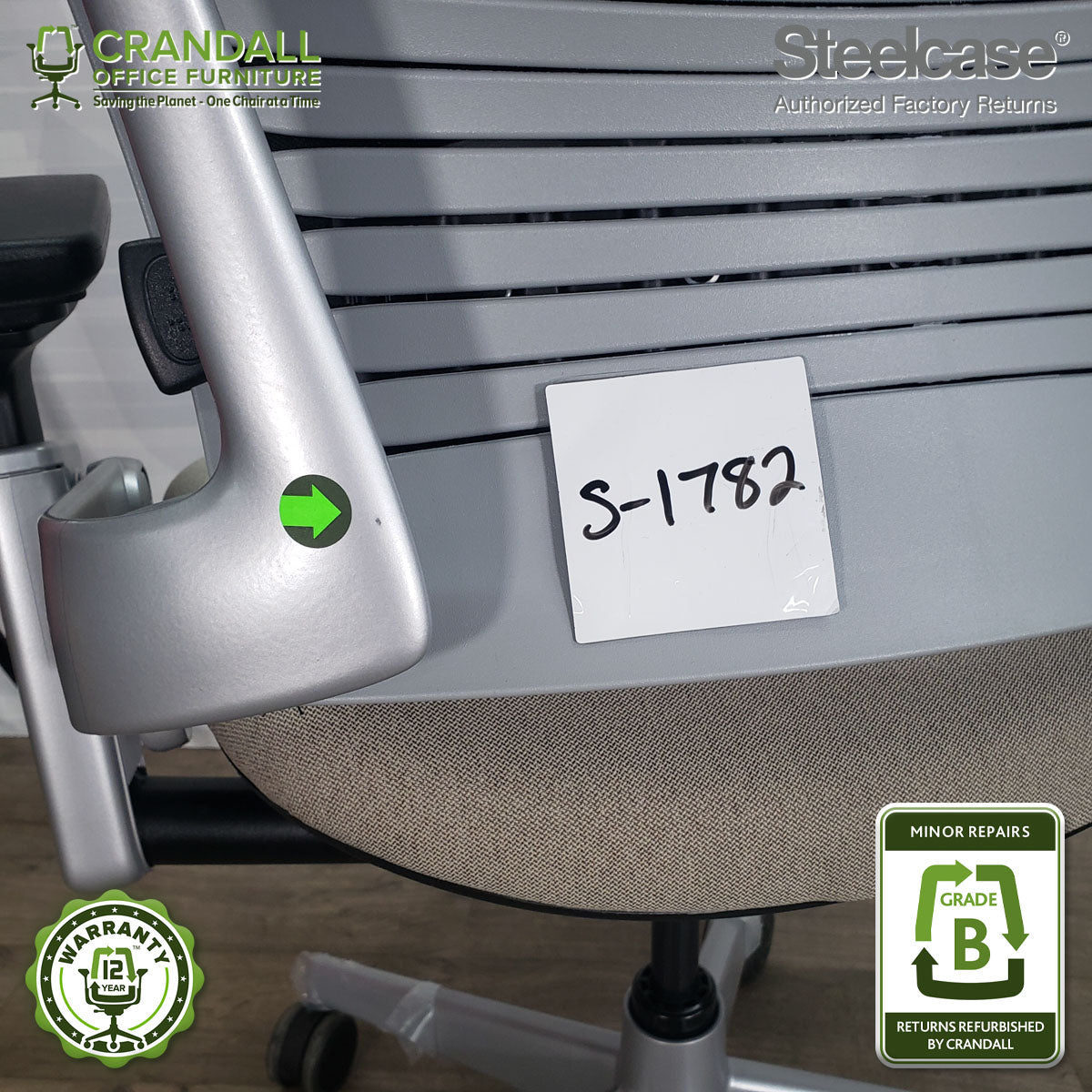 S-1782 - Steelcase V2 Leap - Grade B