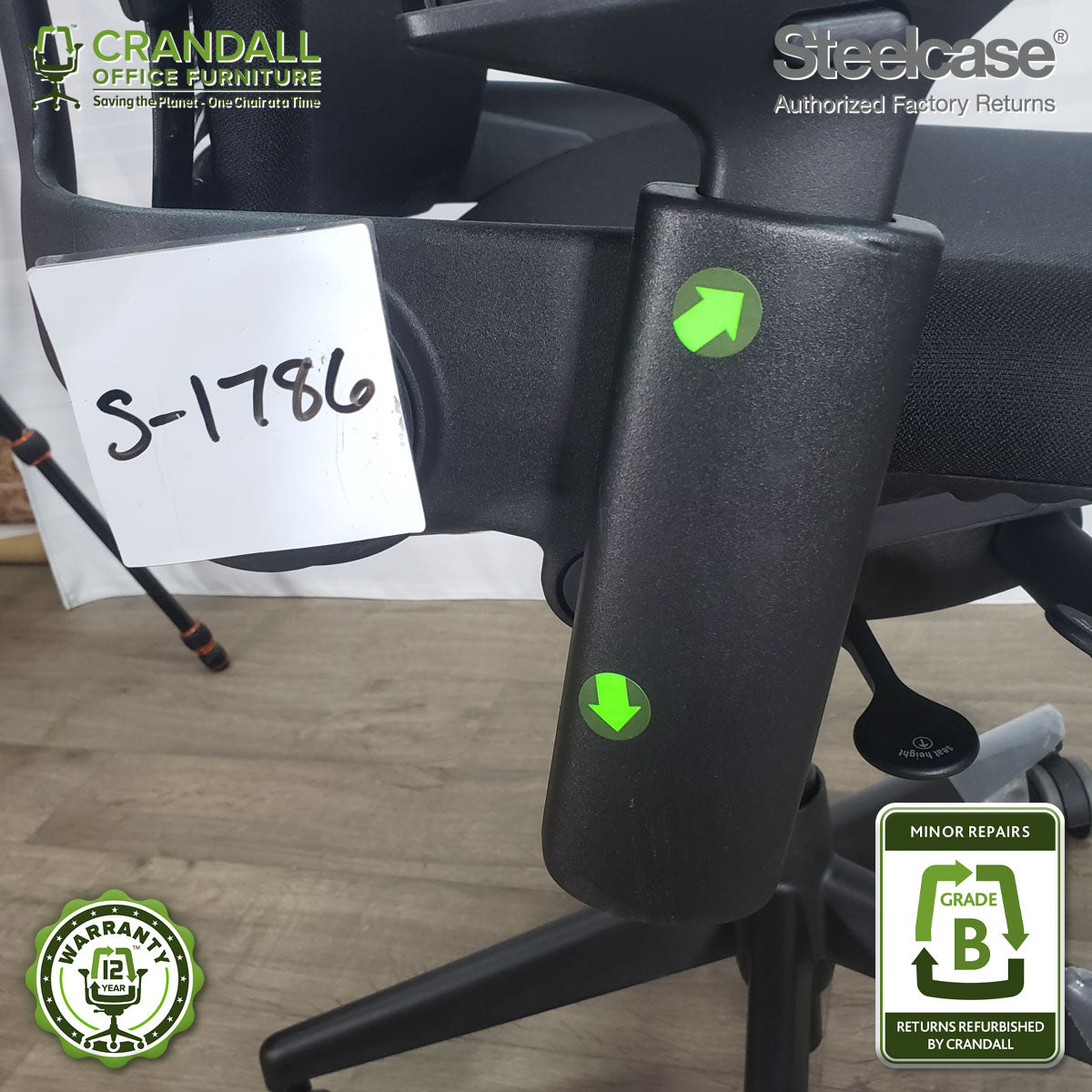 S-1786 - Steelcase V2 Leap - Grade B