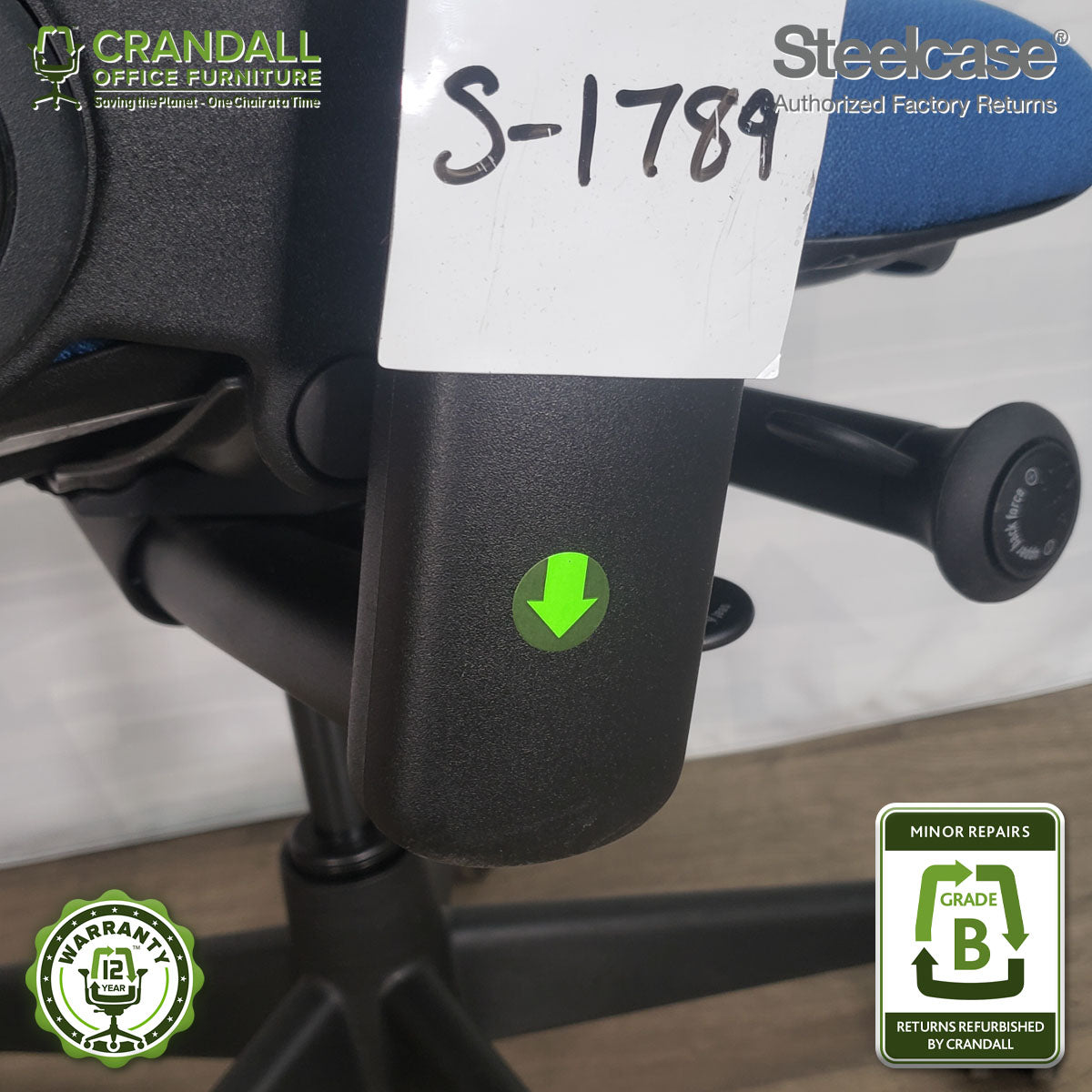 S-1789 - Steelcase V2 Leap - Grade B