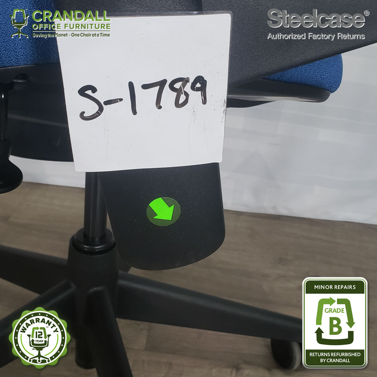 S-1789 - Steelcase V2 Leap - Grade B