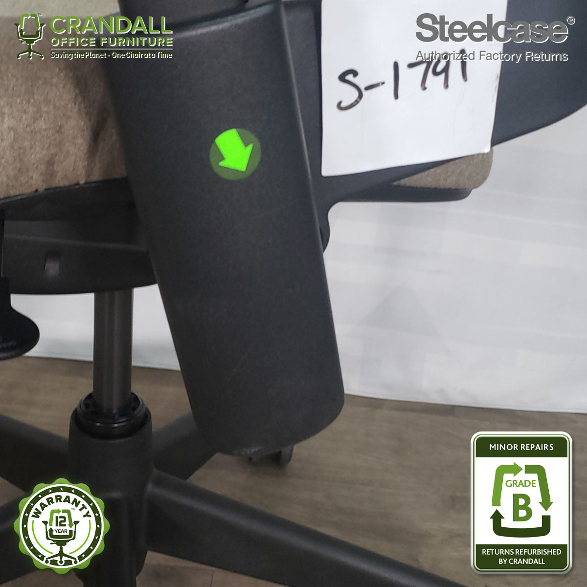 S-1791 - Steelcase V2 Leap - Grade B