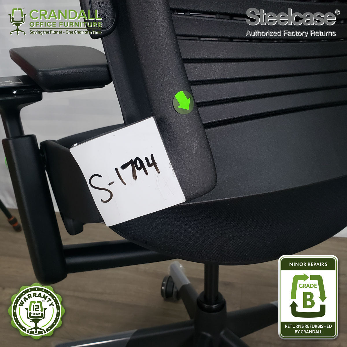 S-1794 - Steelcase V2 Leap - Grade B