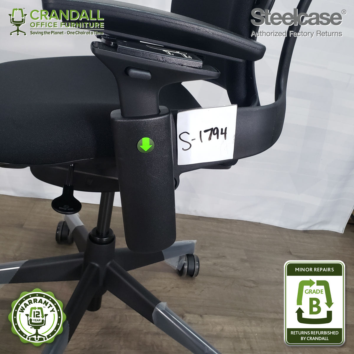 S-1794 - Steelcase V2 Leap - Grade B