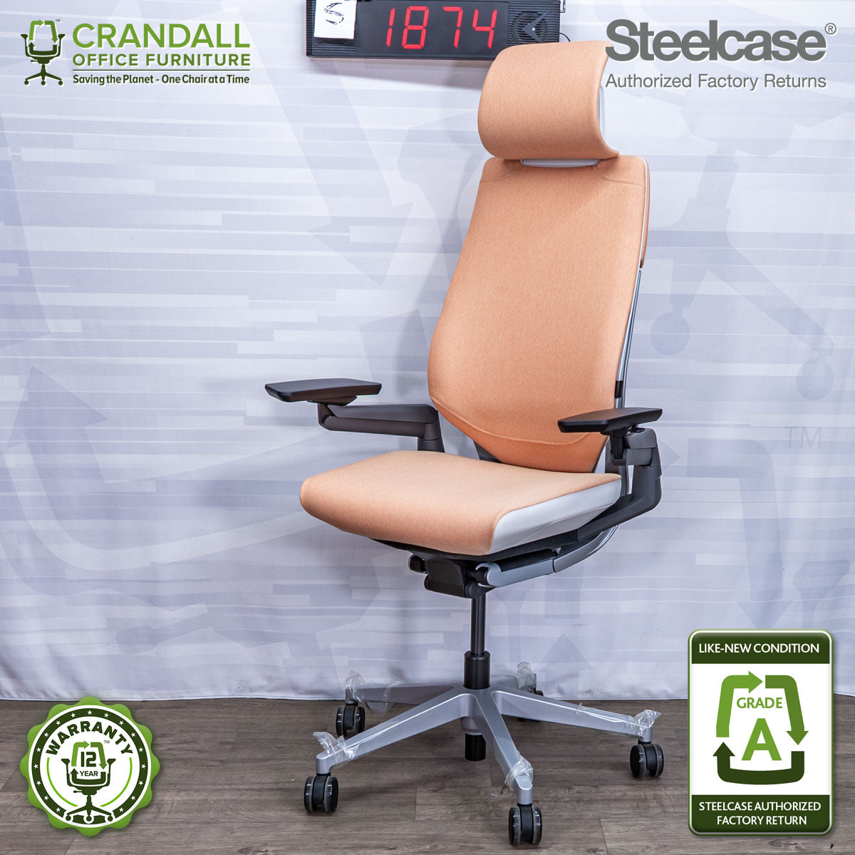 S-1874 - Steelcase Gesture with Headrest - Grade A