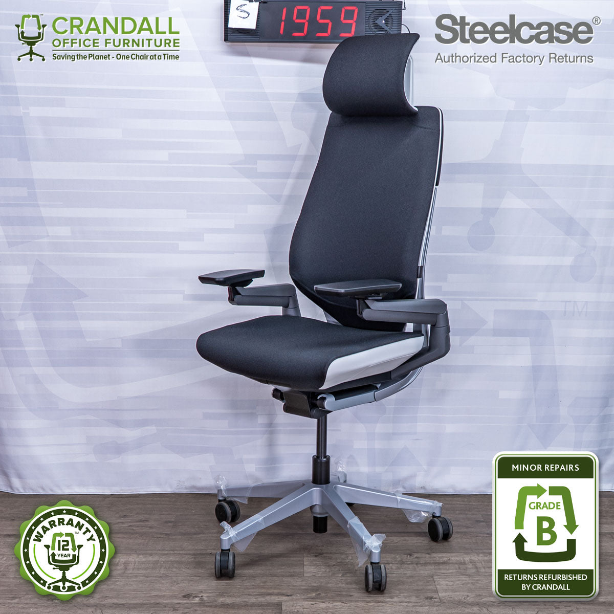 S-1959 - Steelcase Gesture with Headrest - Grade B