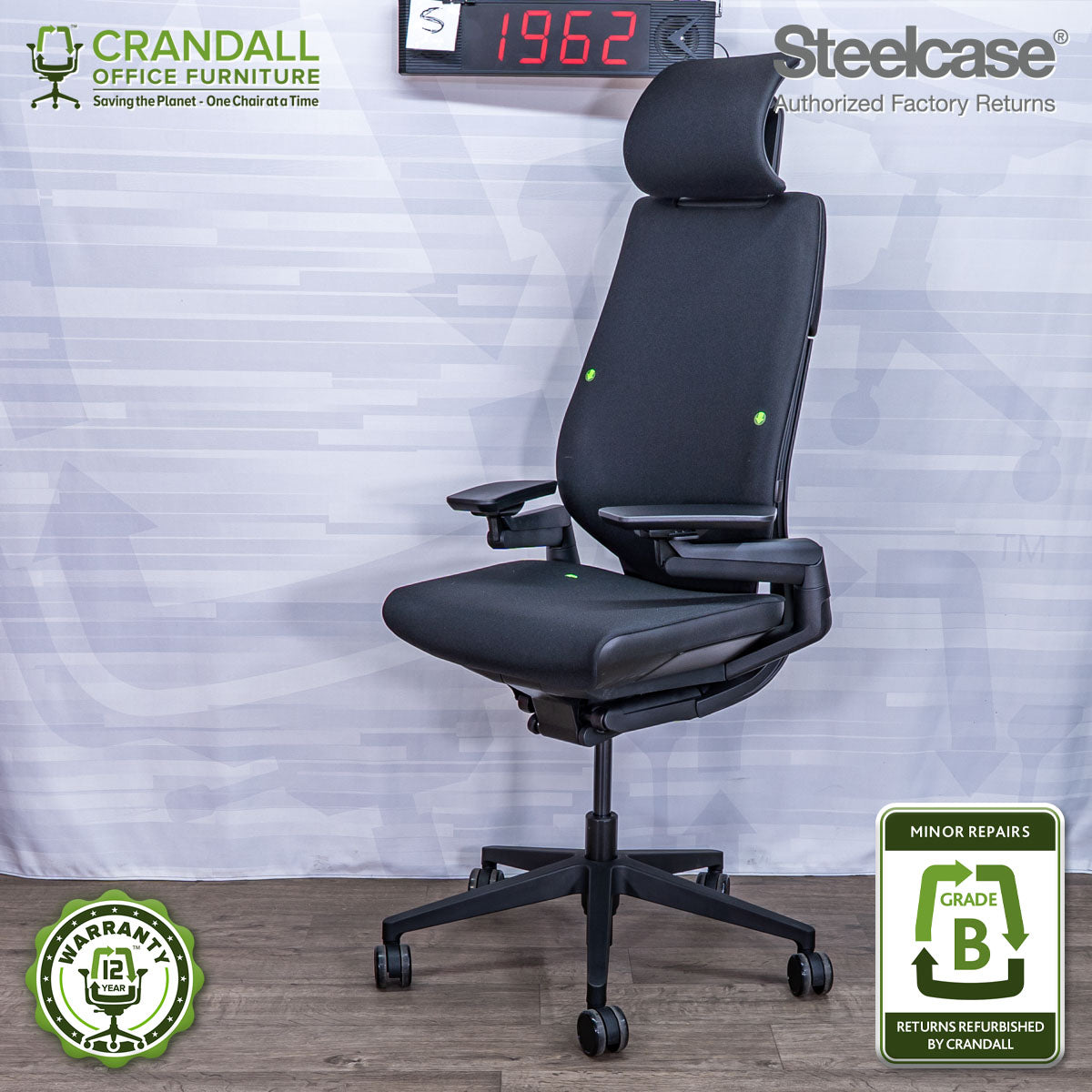 S-1962 - Steelcase Gesture with Headrest - Grade B