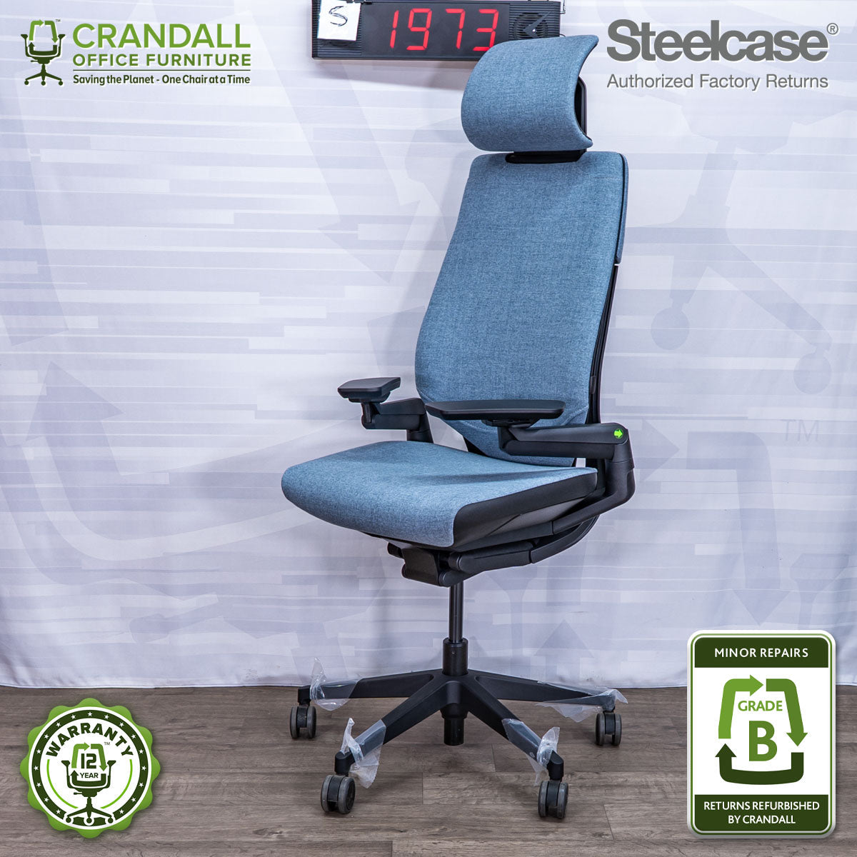 S-1973 - Steelcase Gesture with Headrest - Grade B