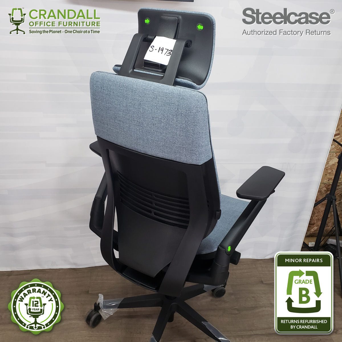 S-1973 - Steelcase Gesture with Headrest - Grade B