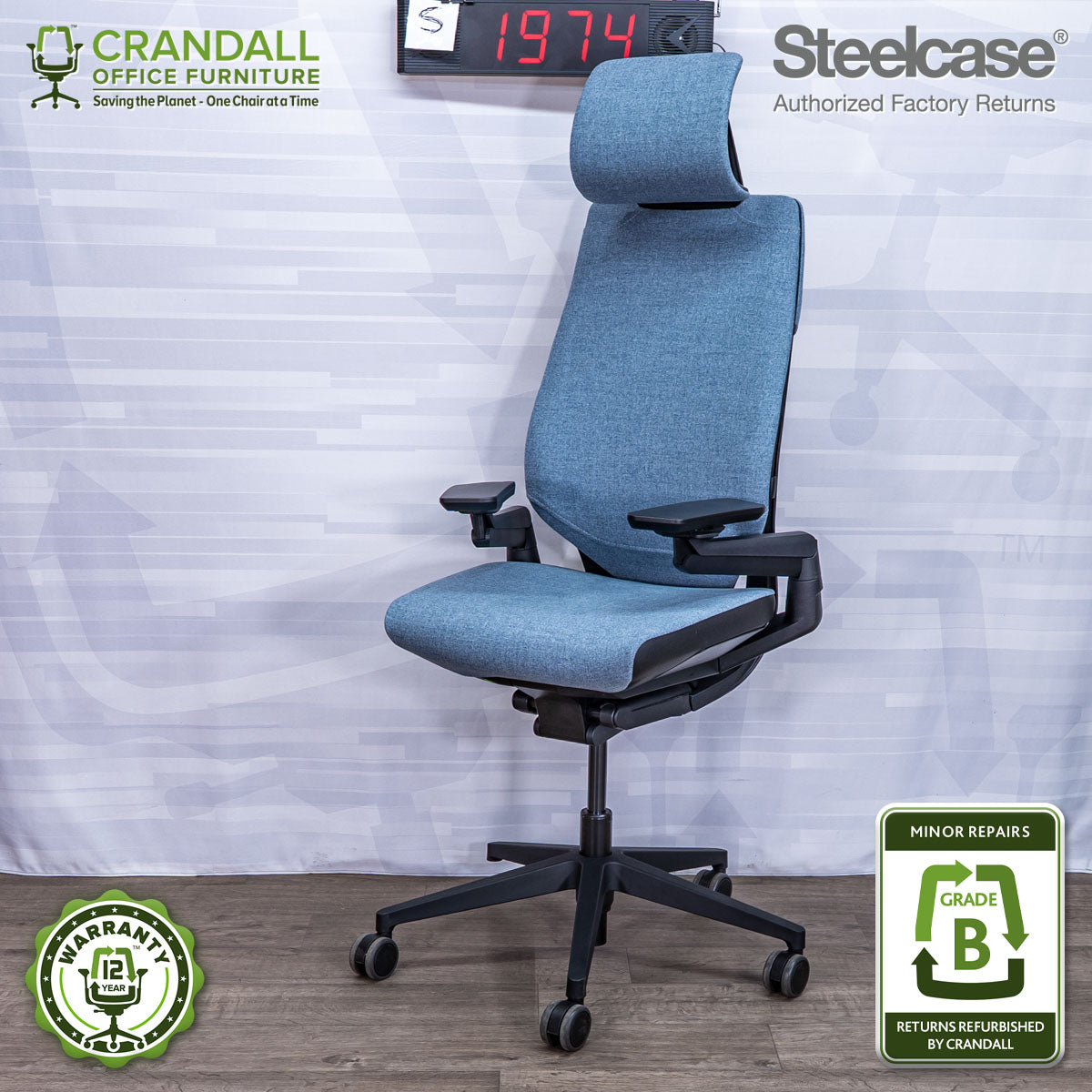 S-1974 - Steelcase Gesture with Headrest - Grade B