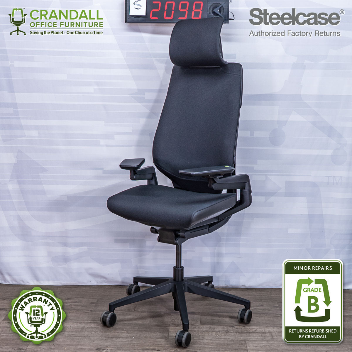 S-2098 - Steelcase Gesture with Headrest - Grade B