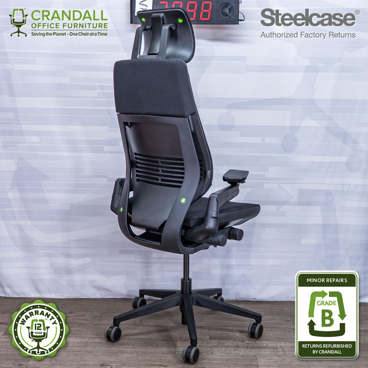 S-2098 - Steelcase Gesture with Headrest - Grade B