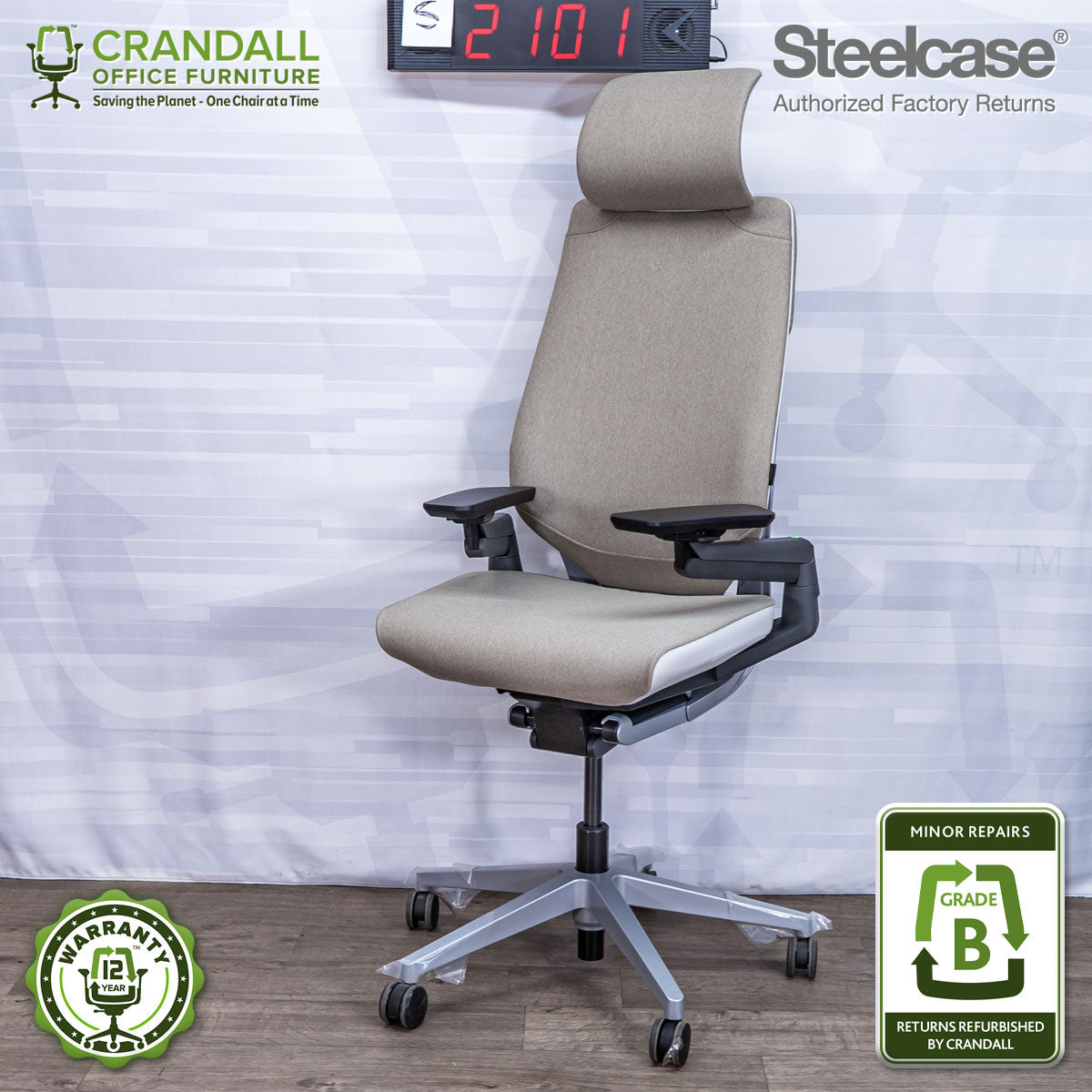 S-2101 - Steelcase Gesture with Headrest - Grade B