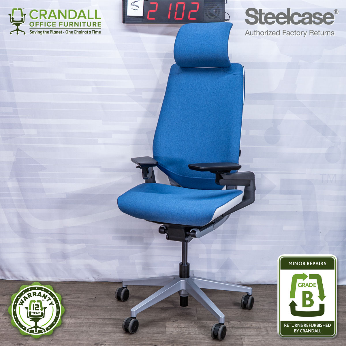S-2102 - Steelcase Gesture with Headrest - Grade B