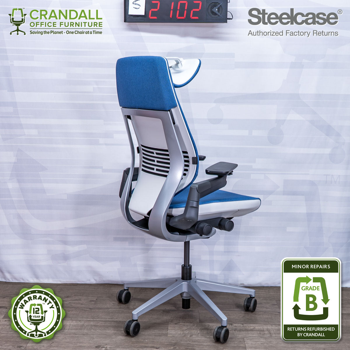 S-2102 - Steelcase Gesture with Headrest - Grade B