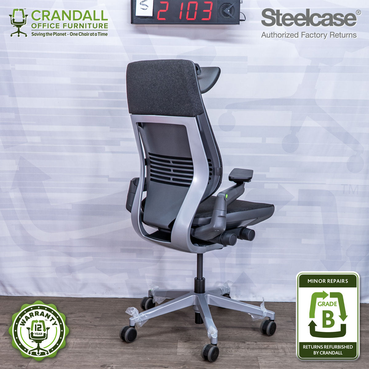 S-2103 - Steelcase Gesture with Headrest - Grade B