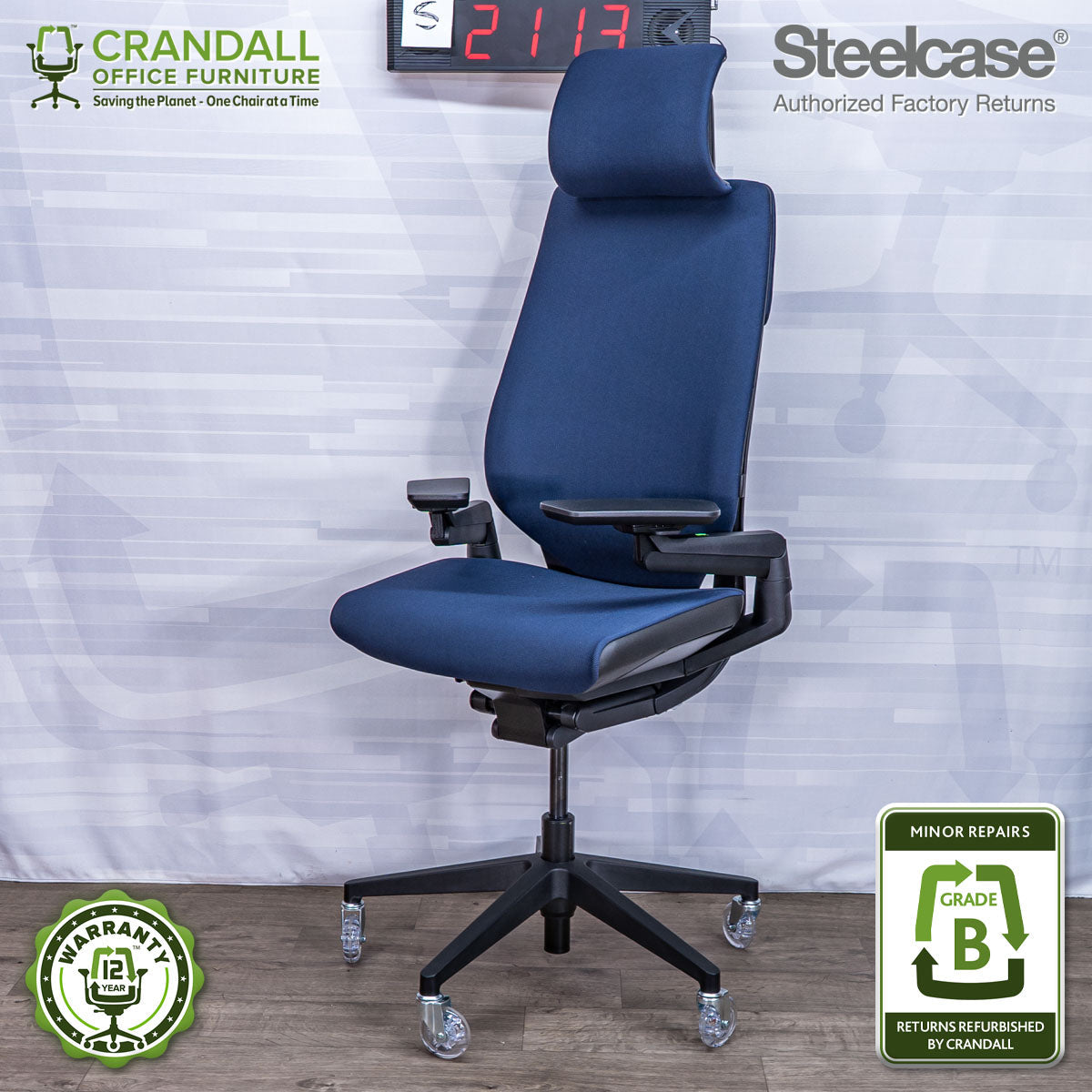 S-2113 - Steelcase Gesture with Headrest - Grade B