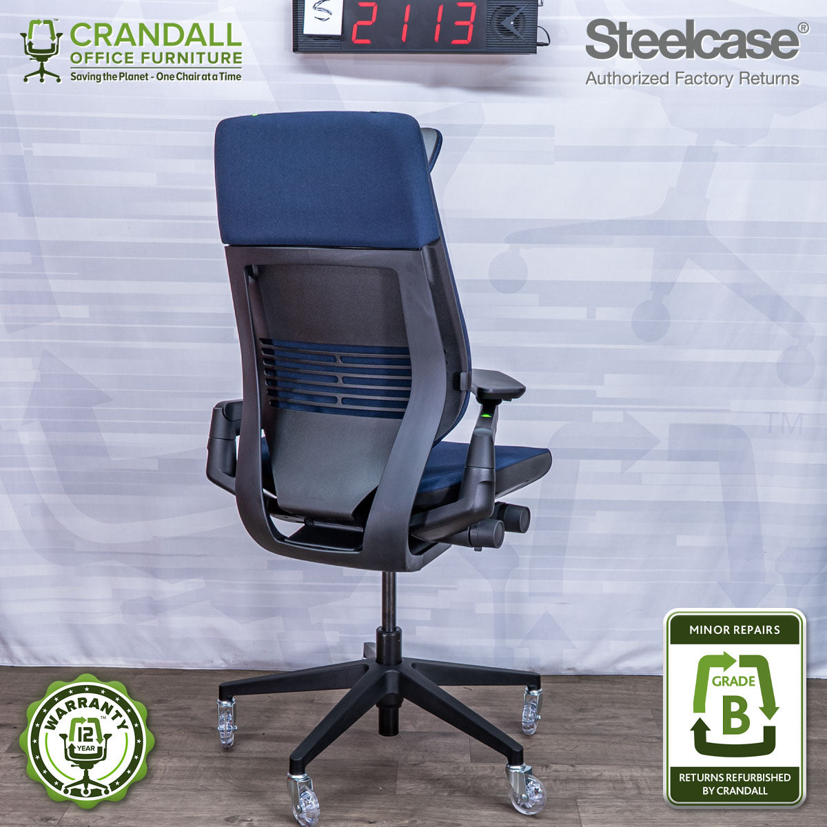 S-2113 - Steelcase Gesture with Headrest - Grade B