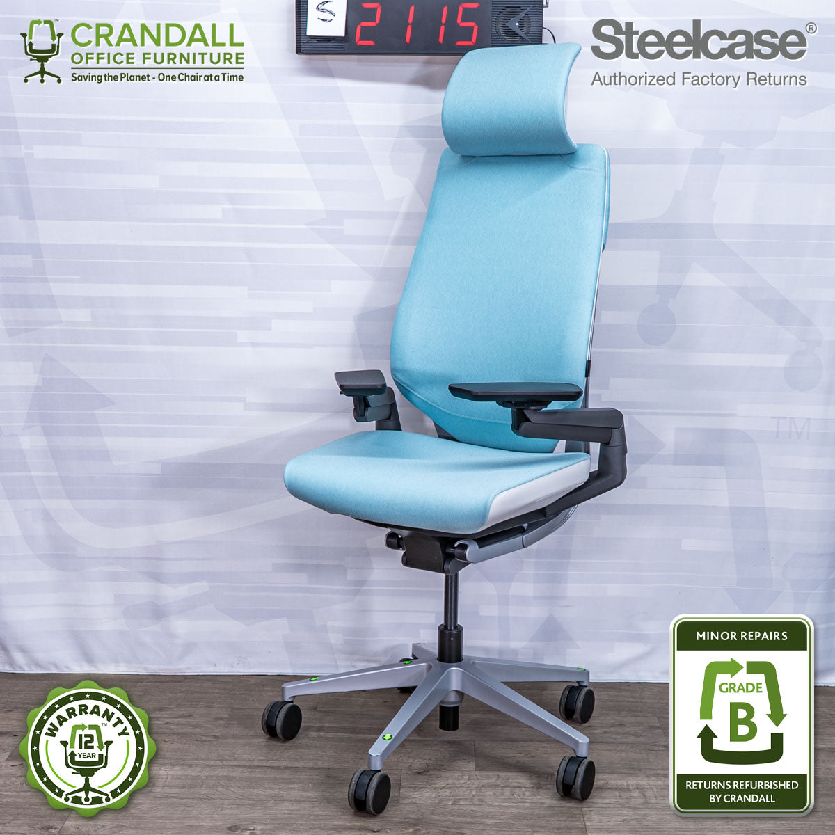 S-2115 - Steelcase Gesture with Headrest - Grade B