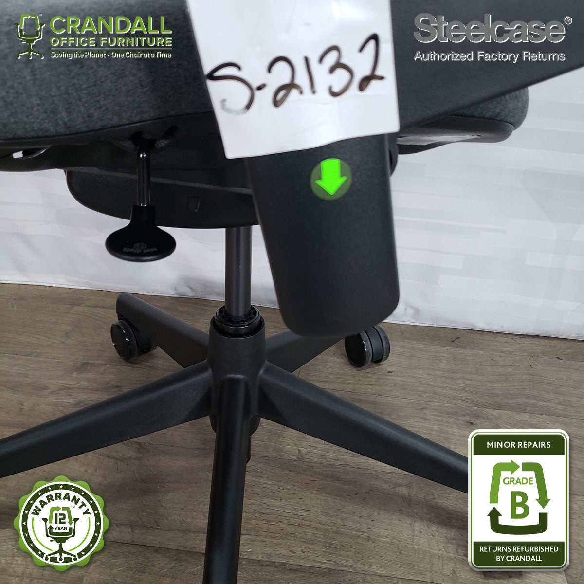 S-2132 - Steelcase V2 Leap - Grade B