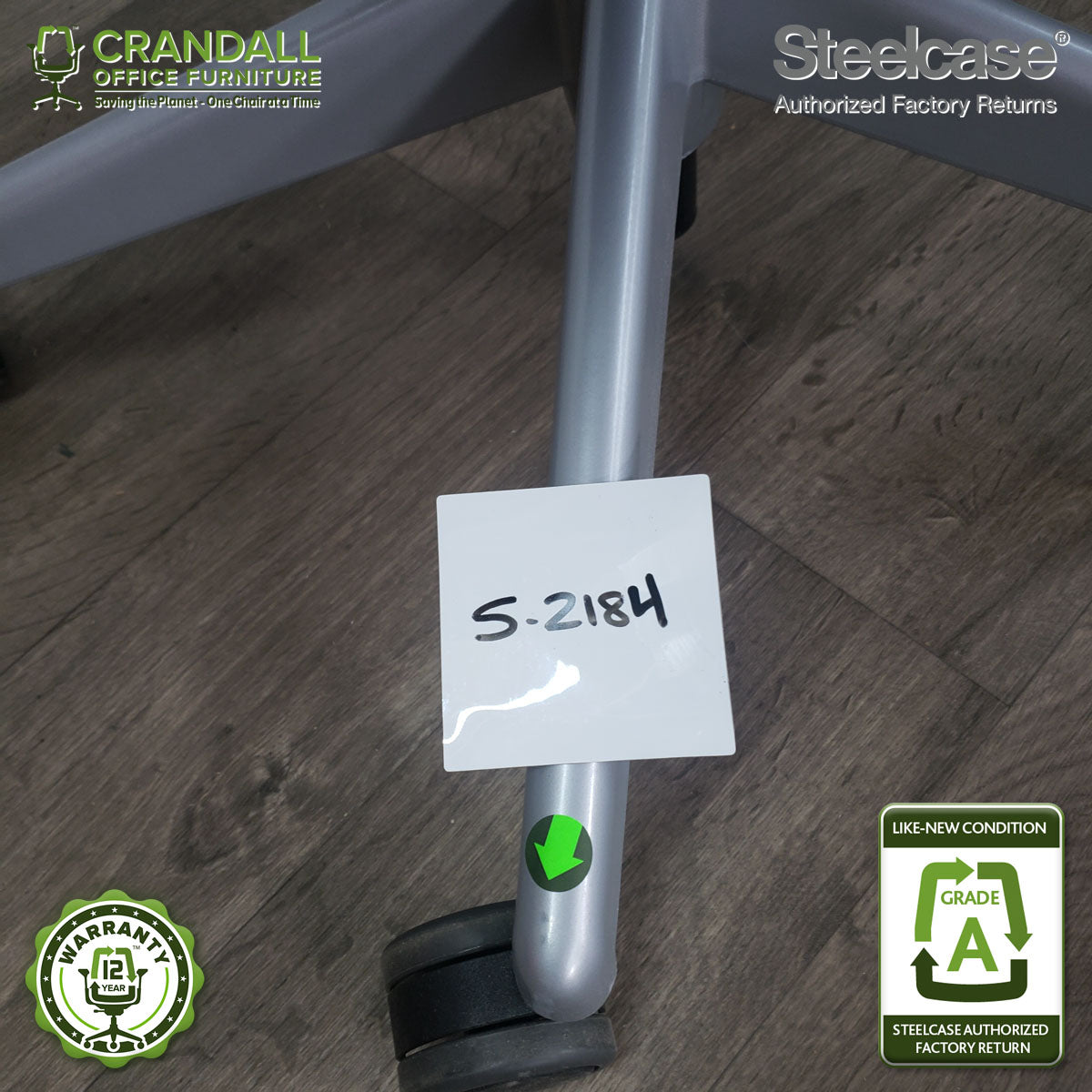 S-2184 - Steelcase V2 Leap with Headrest - Grade B