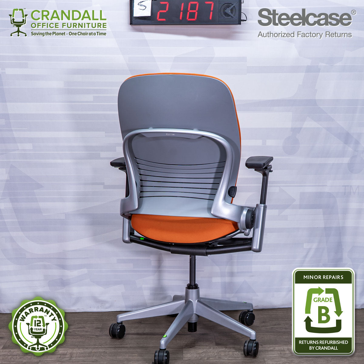 S-2187 - Steelcase V2 Leap - Grade B