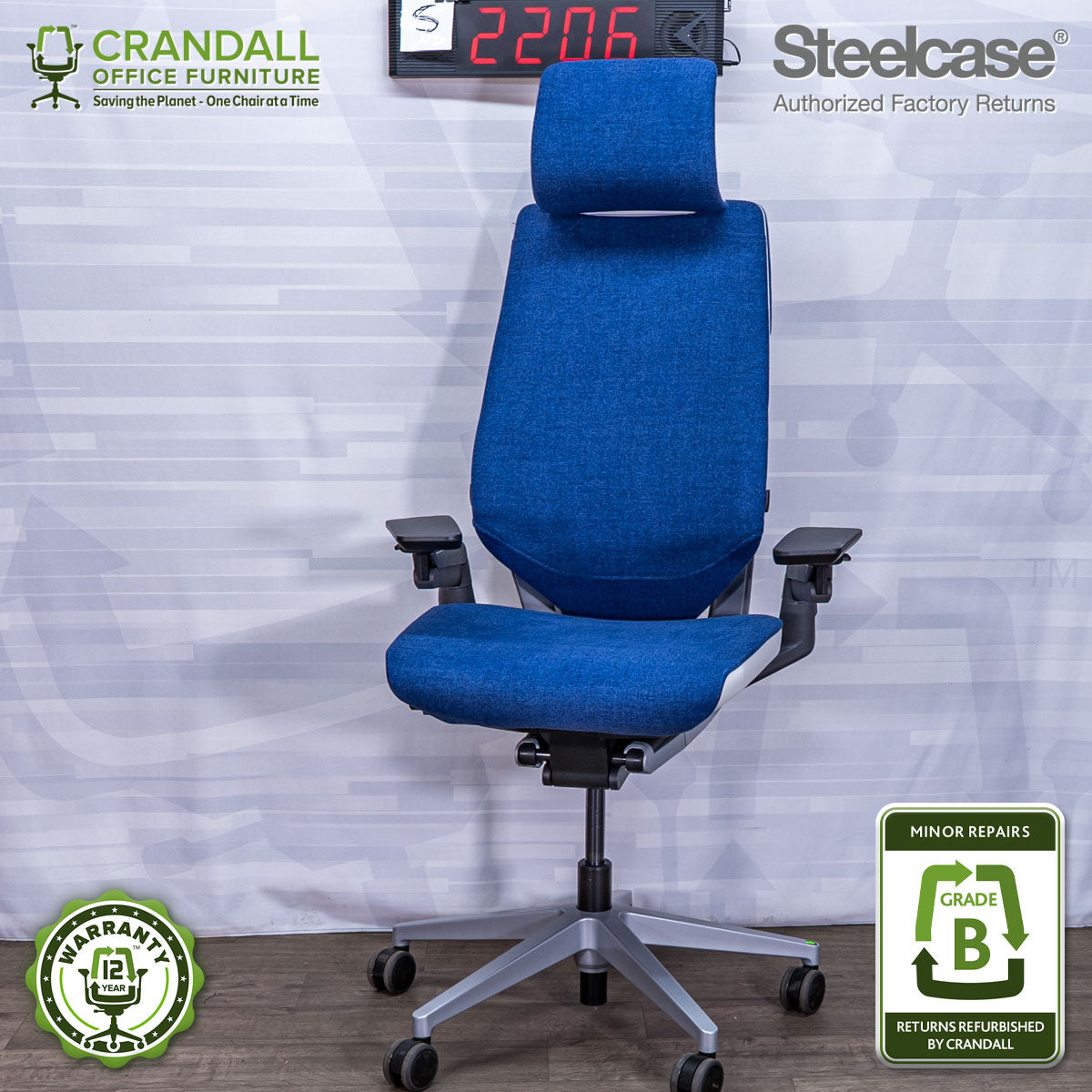 S-2206 - Steelcase Gesture with Headrest - Grade B
